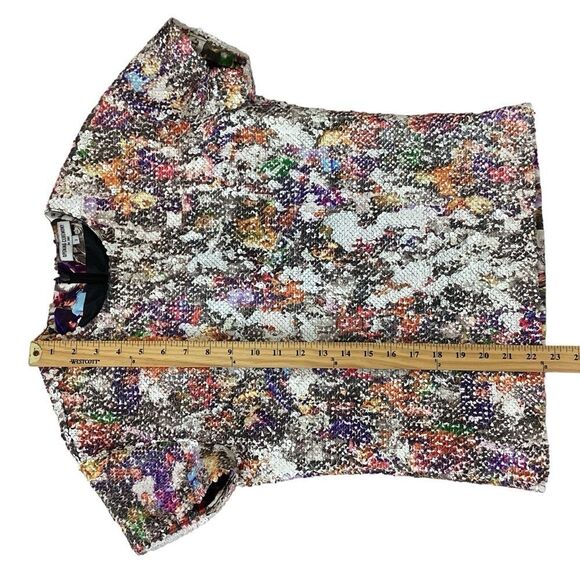 OPENING CEREMONY Size 2 Girl Collage Sequin Blouse Top Multi-Color Print - Picture 10 of 12